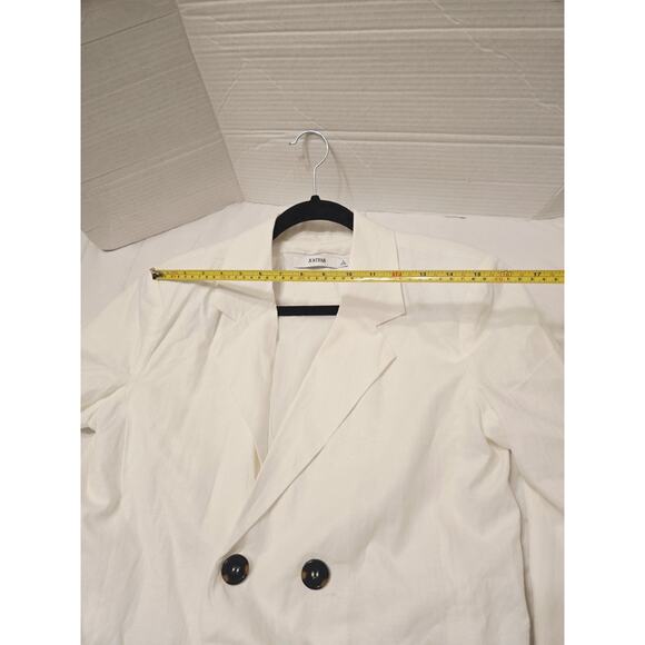 J. Jill Relaxed Linen Blend Jacket White Blazer Sz L Button Quite Luxury Comfort - Picture 6 of 8